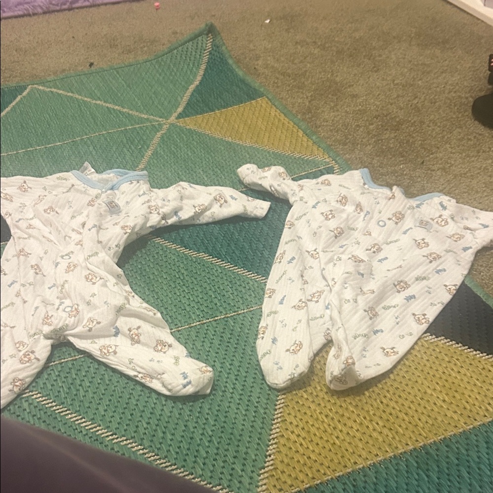 Fisher-Price Blue and White Patterned Footies